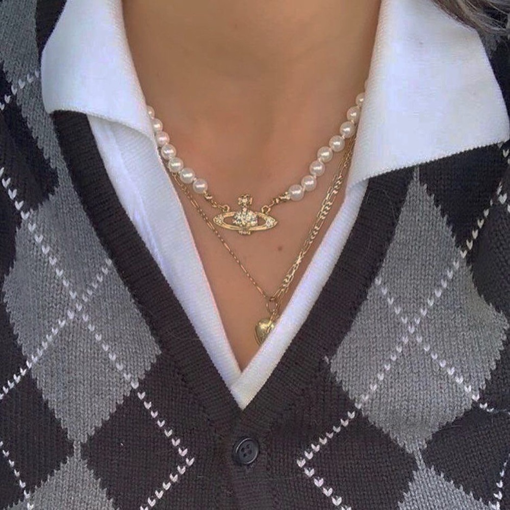 Vivienne Westwood gold pearl necklace